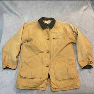 LL Bean Women's Original Field Jacket Chore Barn Coat Cotton Lined L Made in USA